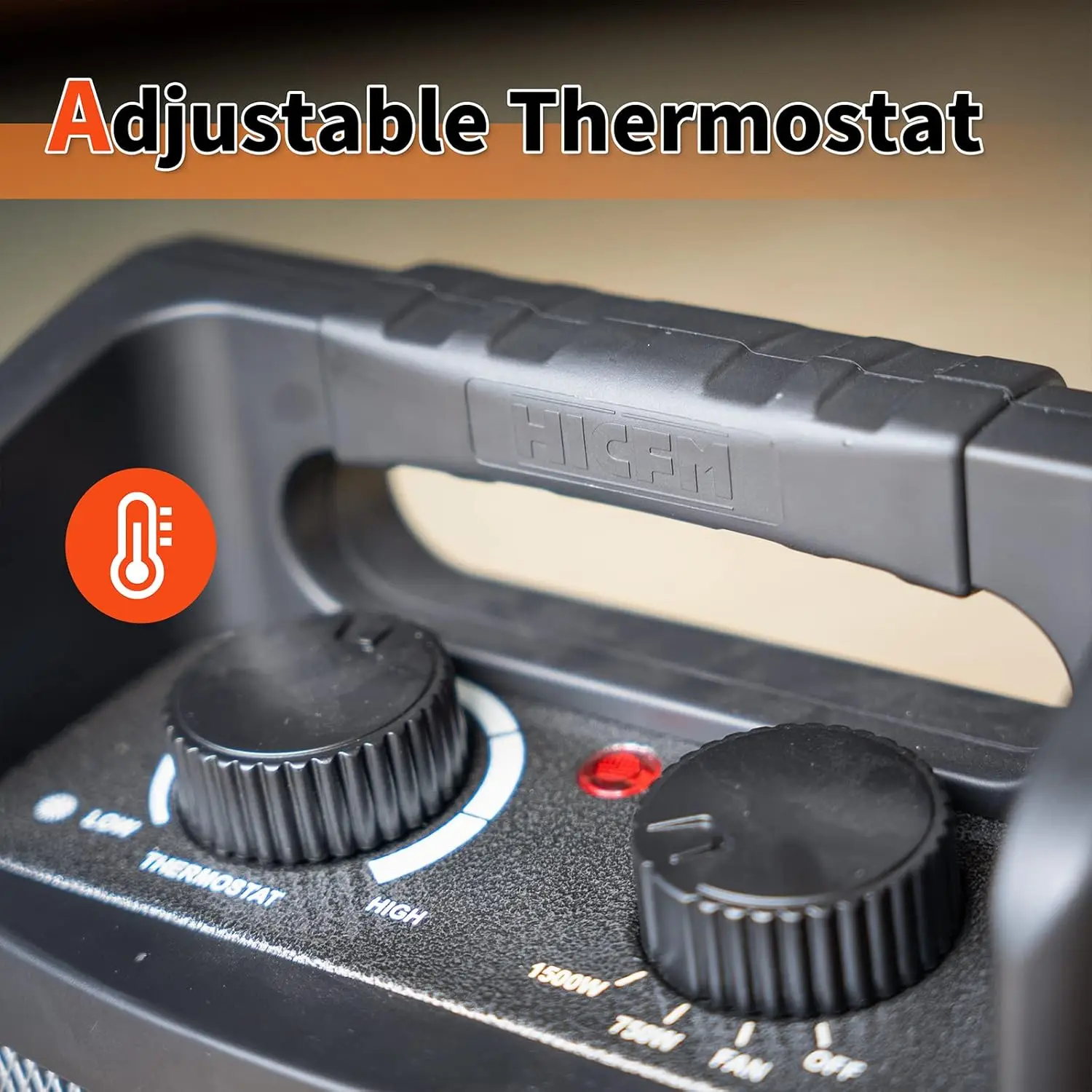 سخان كهربائي للمساحة بقدرة 1500 وات وحدة حرارية بريطانية 5120 مع تحكم في الحرارة