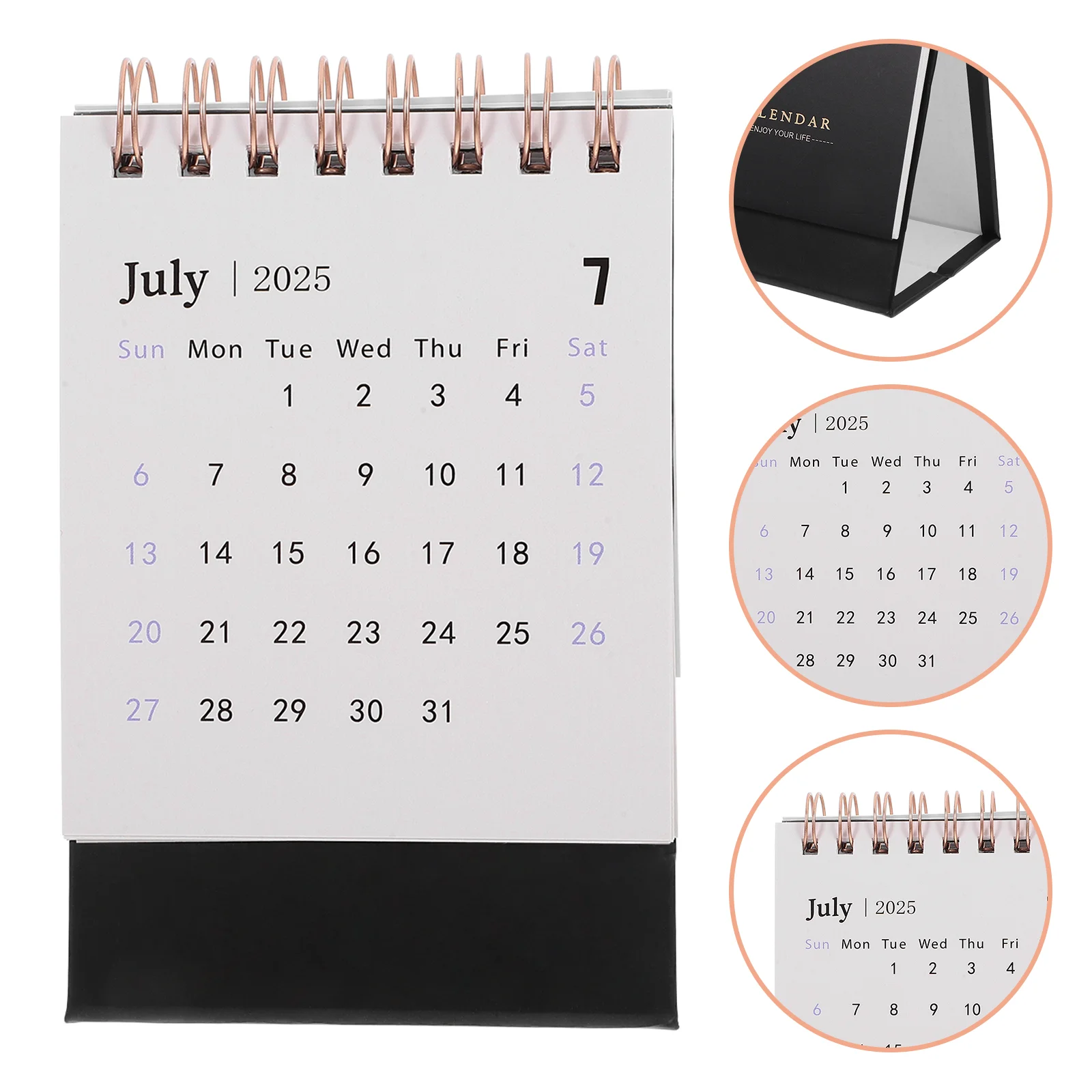 Карманный календарь 2025 Настольные адвент-календари Декоративная ежемесячная крафт-бумага черного цвета для детей