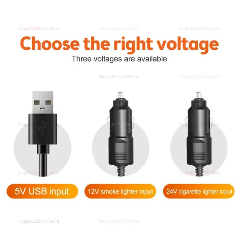 مبرد مروحة السيارة المحمول 360 °   جهاز تهوية هواء صامت مزدوج السرعة USB 12 فولت 24 فولت قابل للتعديل لشاحنة سيدان وسيارات الدفع الرباعي واستخدام السيارات