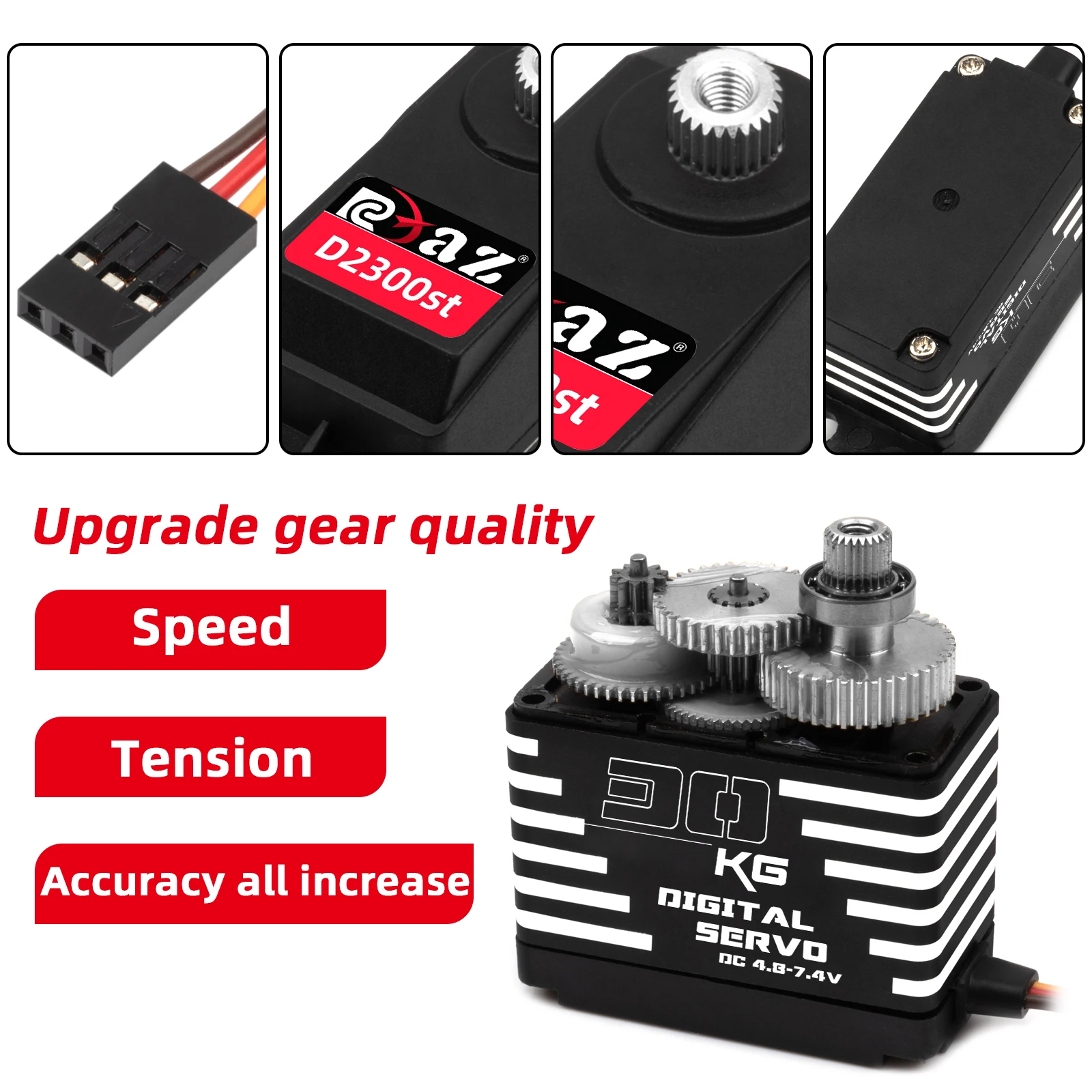 RCXAZ الإسكان المعدني عالية السرعة ميتال جير أجهزة رقمية 20 كجم-35 كجم 180 عزم دوران كبير مقاوم للماء لسيارة RC/قارب لتقوم بها بنفسك SCX10 TRX4 #6