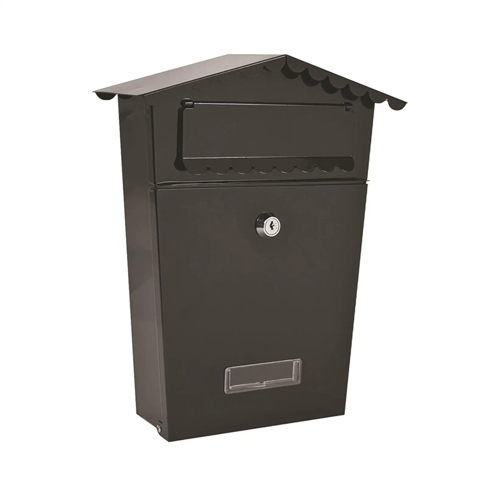 Wall Mount Mailbox Vertical Iron Lockable Letter Box Anti Rust Rainproof Large Capacity for Front Door
