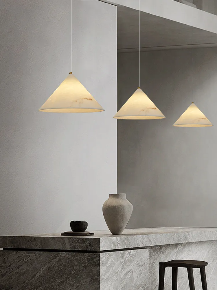 Alabaster Pendant Lights Designer Faux Marble Single Pendant Light Modern for Bedroom Living Room Dining Room Hanging Light