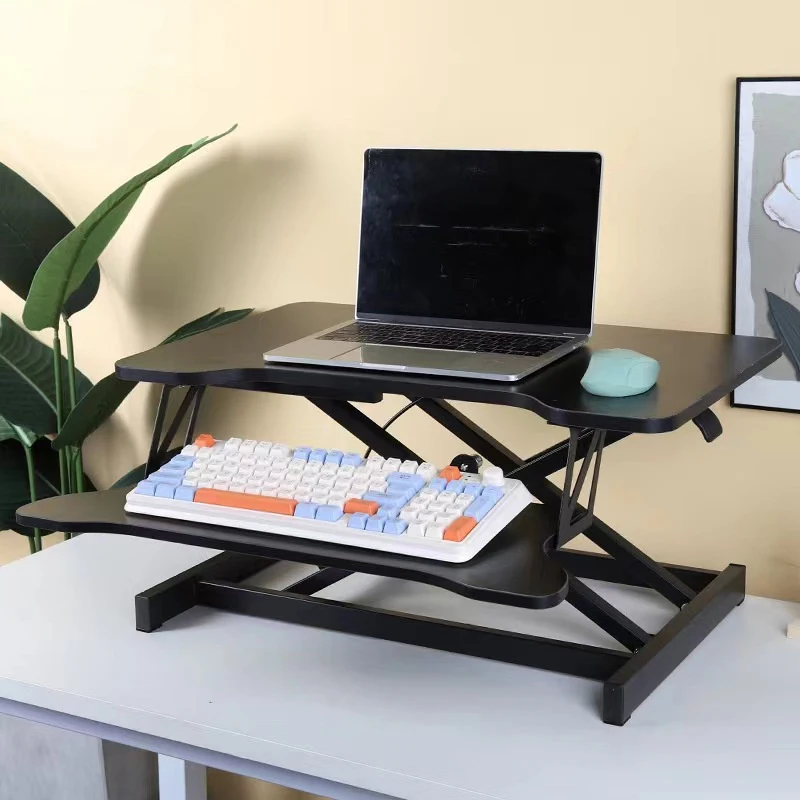 Height Adjustment Double-Deck Computer Monitor Holder For PC Screen Office Laptop Foldable Working Table Bedroom Work Desk