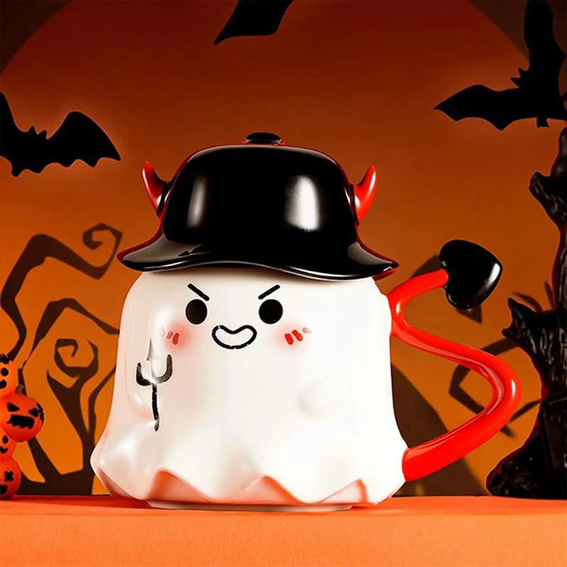 

Кофейная чашка на Хэллоуин, кружка с призраком, демоном, эльфом, керамическая кружка на Хэллоуин, креативный подарок, керамическая кружка, кофейная кружка для друзей, школы дня рождения