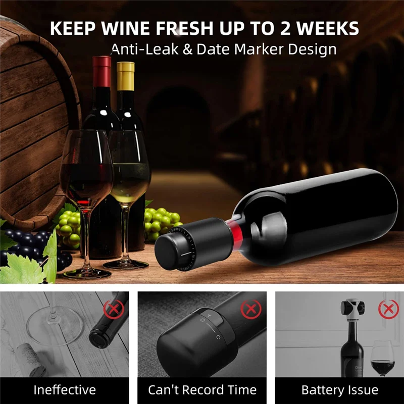 Abridor de vinho elétrico recarregável ABLE, saca-rolhas automático sem fio, abridor de garrafas de vinho, presentes