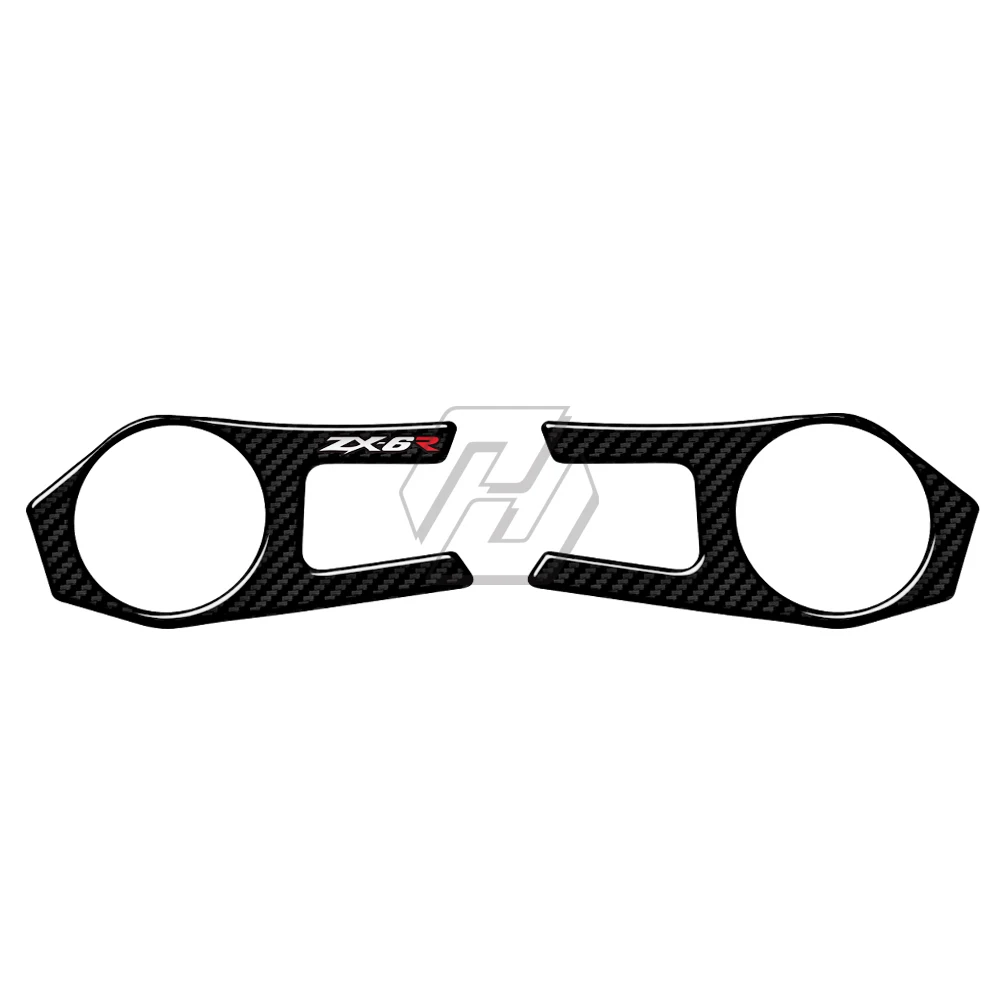 For ZX6R ZX-6R 2009-2011 3D Carbon Fiber Triple Tree Yoke Cover Protector Tank Pad