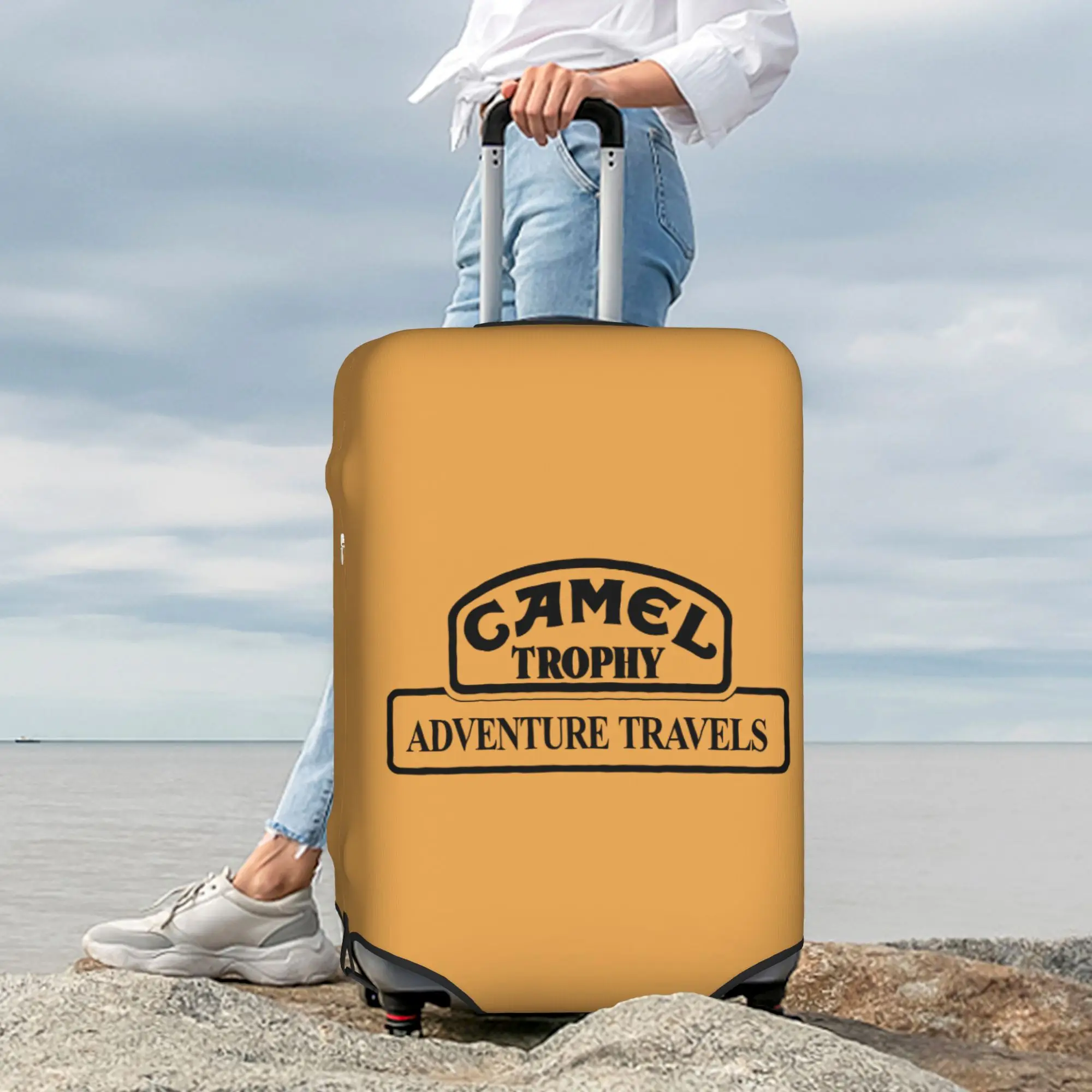 Custom Camel Trophy Adventure Travels Suitcase Cover Washable  Luggage Covers Protector for 18-32 inch