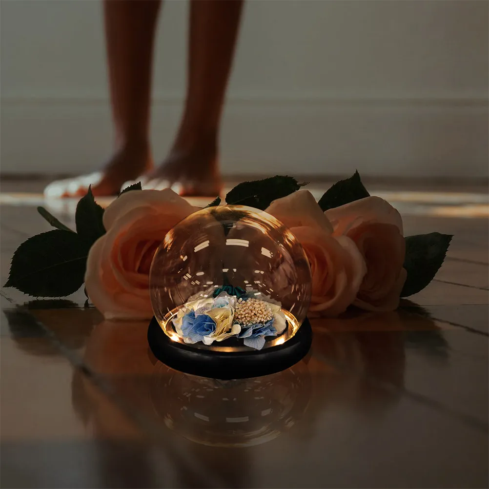 

Набор из 4 стеклянных колб-куполов с деревянным основанием для сохранения цветов, декор для свадеб, вечеринок, рабочего стола, микроландшафтный дисплей, вечные цветы