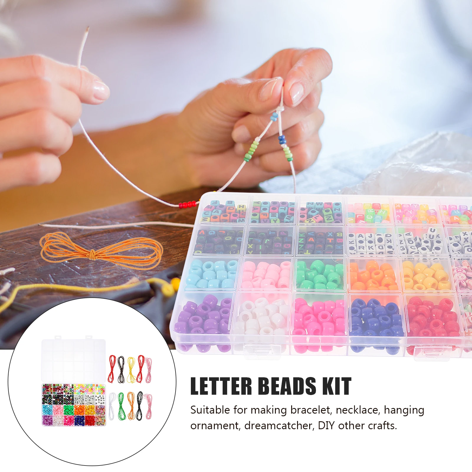 

1 set 1 Set Colorful Large Hole Alphabet Cube Beads Diy Letter Spacer Bead Kit For Jewelry Making Bracelet Necklace Craft