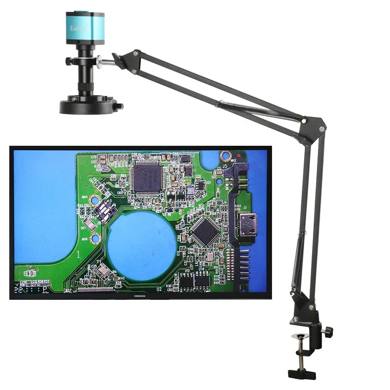 48MP 2K 4K FHD 1080P HDMI USB Digital Video Microscope Camera 130X Zoom Big Vision Large Working Distance Lens For PCB Soldering