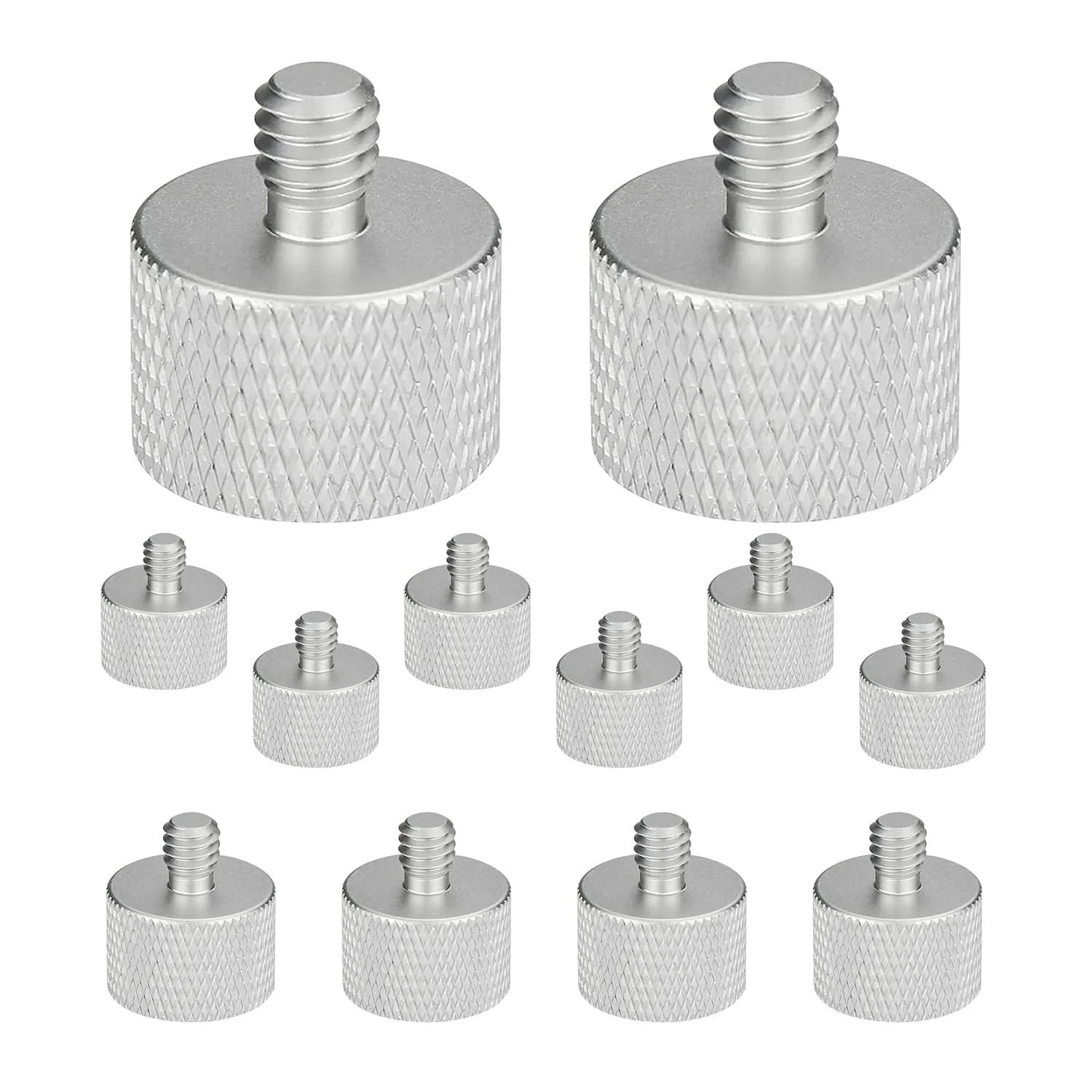 

5 Core Mic Stand Adapter 12 Pieces 3/8 Male to 5/8 Female Screw Thread Conversion Connector MS ADP M SLV 38M-58F 12PCS