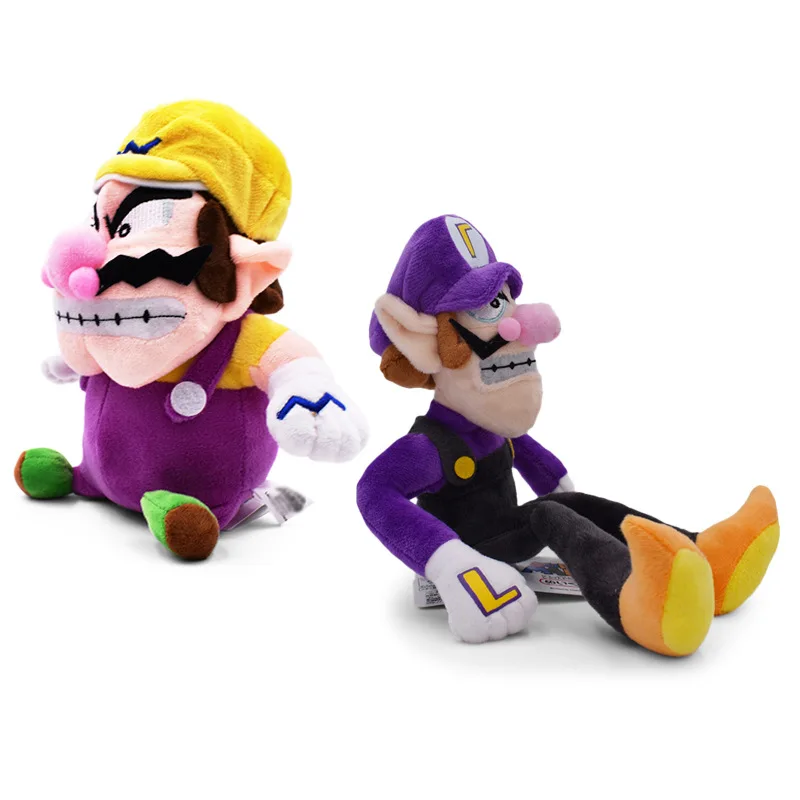 Super Marios Bros Wario Waluigi Plushes Toys Anime Figures Soft Stuffed Animals Cartoon Model Dolls Kids Toys Room Decoration