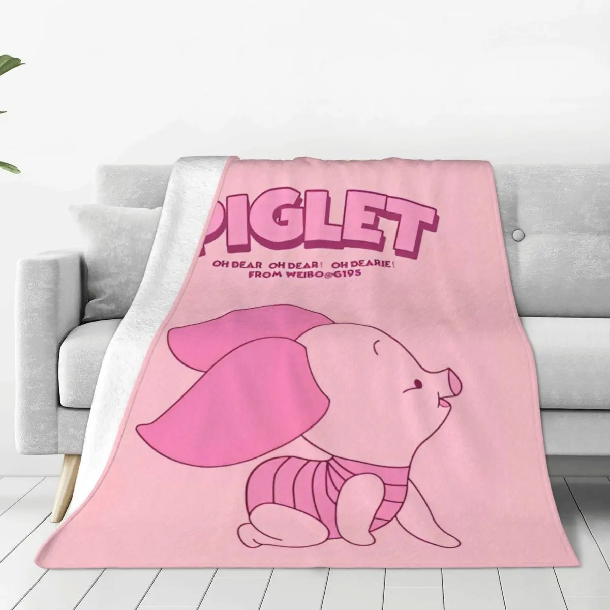 Pooh Bear And Piglet Blanket Airplane Travel Flannel Throw Blanket For Living Room Warm Soft Quality Bedspread Birthday Present