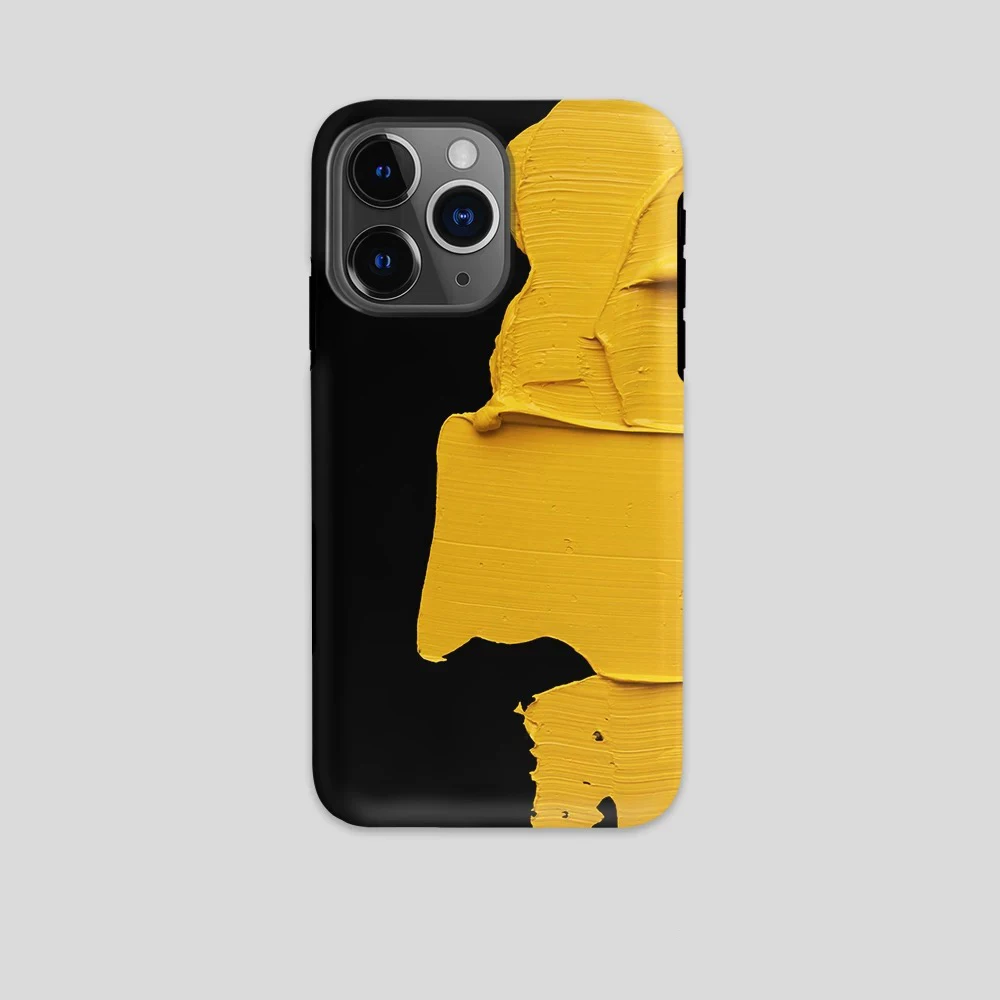 Phone Case for iPhone 16 15 14 13 12 11 X XS XR XSMAX 7 8 Pro Max Plus Luxury Black yellow pigment Double-layer Back Cover