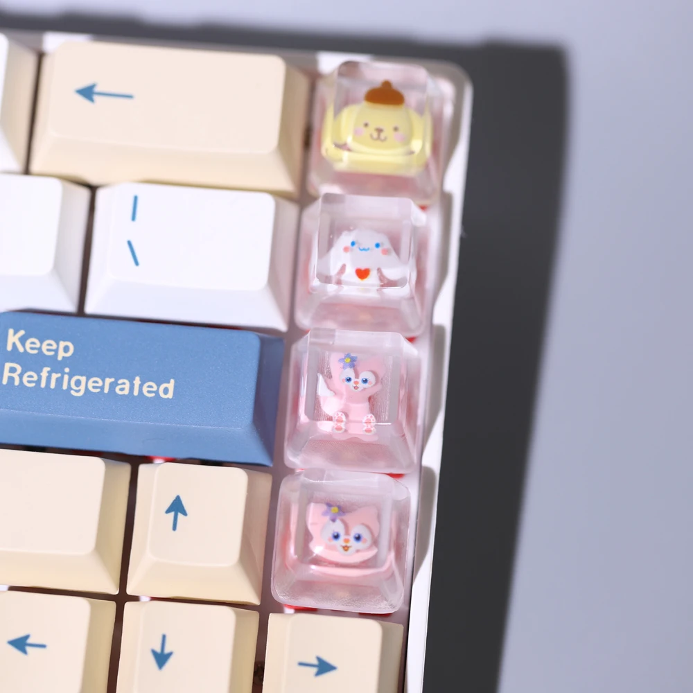 

DIY Keycap Cute Cartoon Sanrio Transparent resin keycaps for Cross Axis Mechanical Keyboards OEM R4 Game Backlight Kurumi Keycap