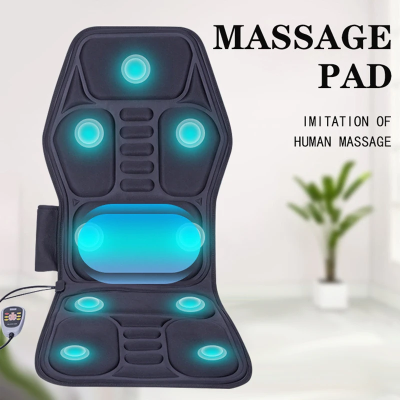 Electric Heating Vibrating Massage Chair Cussion Pain Relief Seat Pad Lumbar Back Shoulder Body Massager Car Office Home Mat