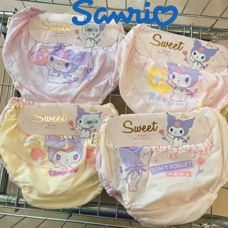 Sanrio Girl A-class Antibacterial Pure Cotton Underwear Kuromi Melody Cartoon Bread Pants Triangle Underwear Children's Pantie