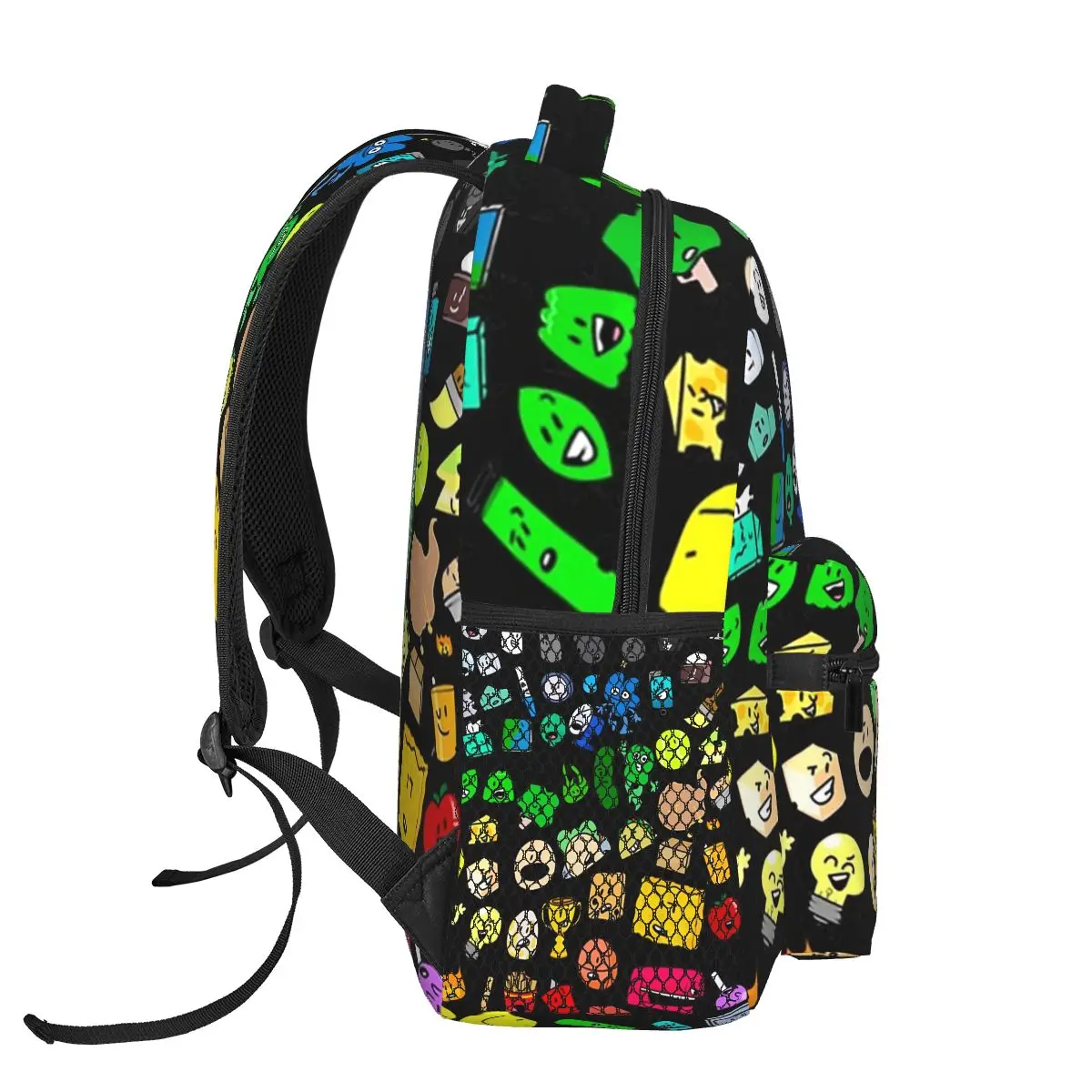 Classic BFDI Inanimate Insanity All Characters (Transparent) Backpacks Bookbag School Bags Cartoon Travel Rucksack Shoulder Bag