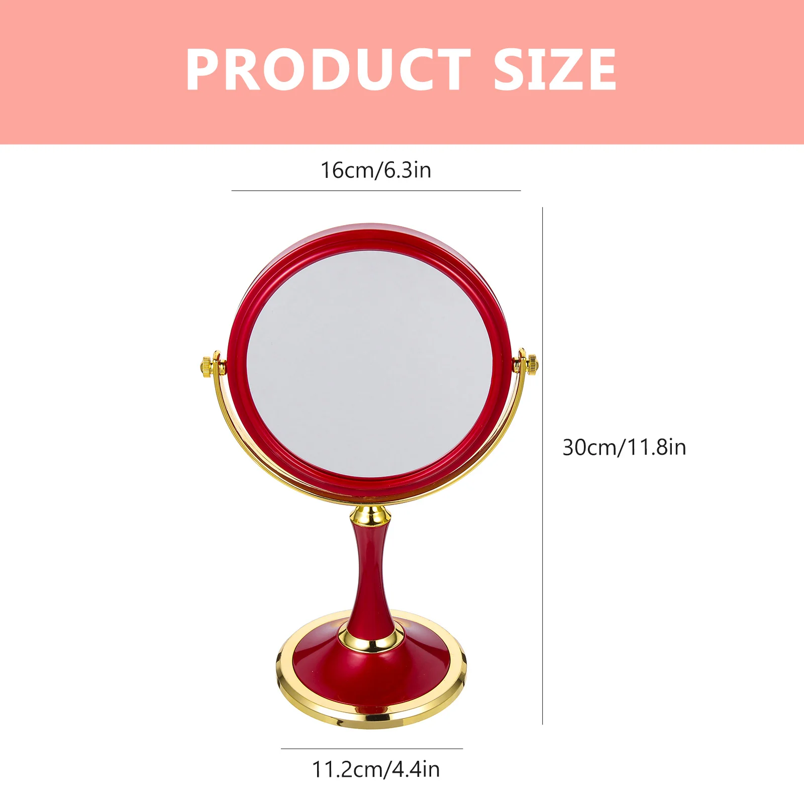 Ampliação espelho de maquiagem dupla face mesa rotativa estilo moderno superfície lisa clara escolha de presente exclusivo