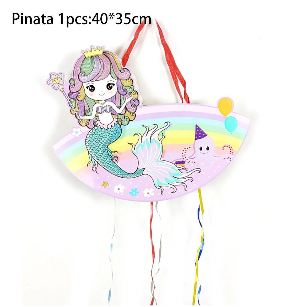 

1pcs/lot Happy Birthday Party Little Baby Mermaid Ariel Theme Girls Kids Favors Baby Shower Decorations DIY Pinata