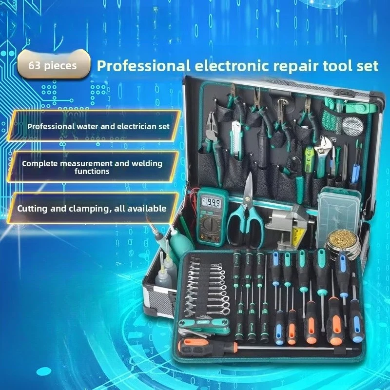 Profesjonalny zestaw narzędzi elektrycznych PK-1900NH, lutownica, nożyczki, etui do naprawy instrumentów
