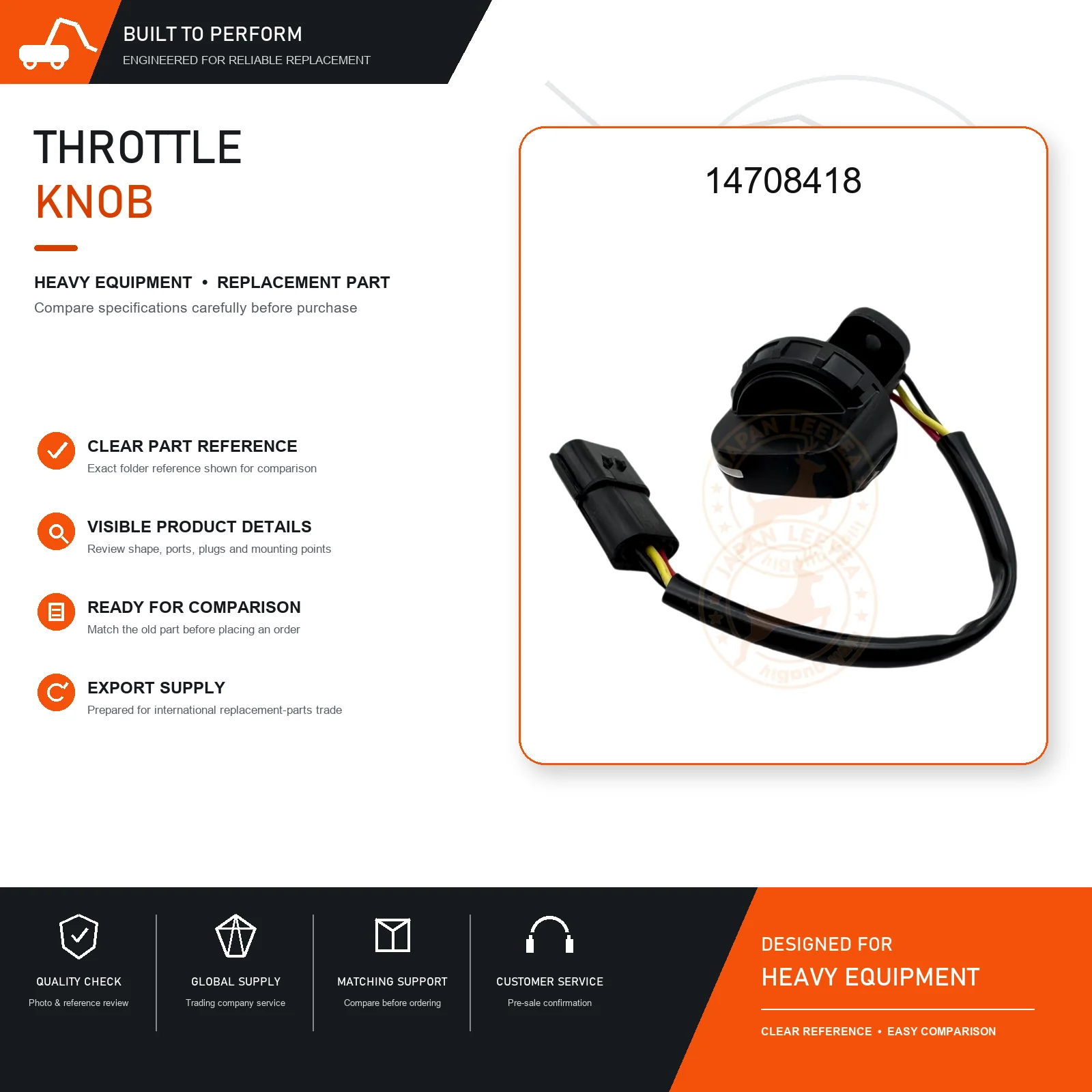 14708418 Excavator Throttle Control Rotary Switch Heavy Equipment ...