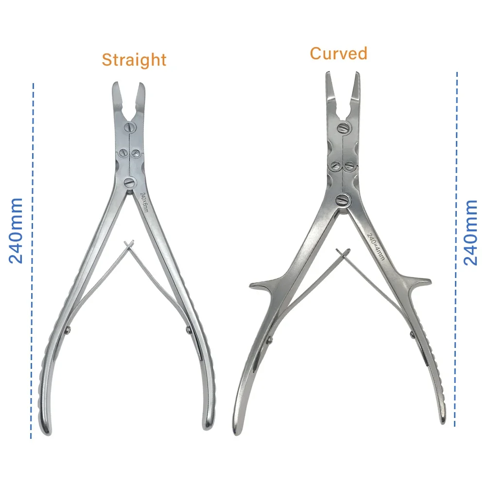 Double Action Bone Rongeurs Straight curved jaws Stainless Steel Orthopedic Instrument pet