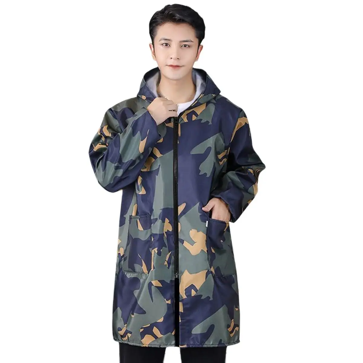 

Labor clothing cover women's waterproof oil -proof work clothes dusty clothes universal housework Men's coat Female camouflage