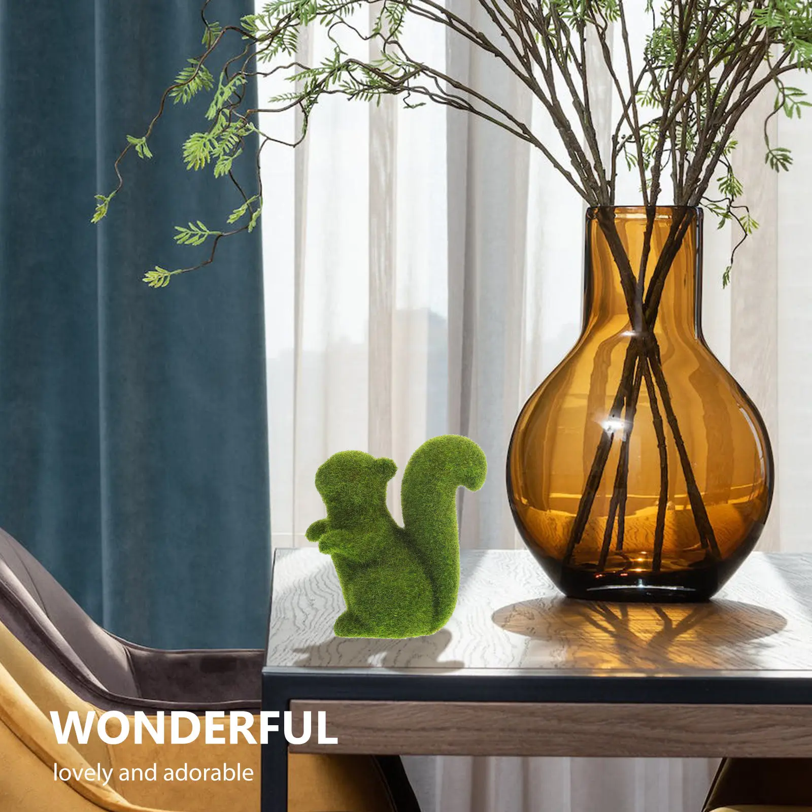 

Премиальная скульптура белки из смолы: миниатюрное украшение для сада, рабочего стола, патио, декор для миниатюрного сада, украшение для сада в виде белки