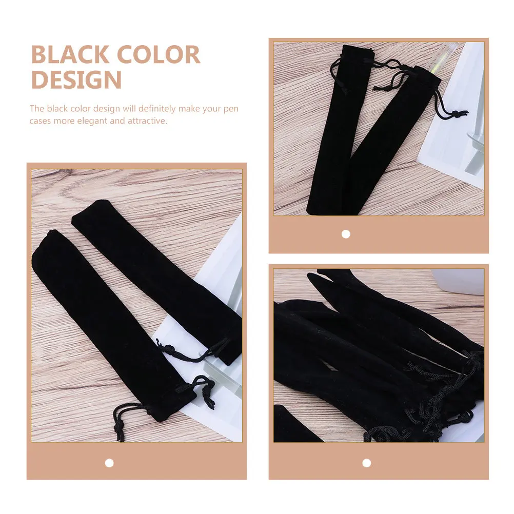 5 Pcs Pen Case Sleeves Packing Bag Holder for Purse Pencil Black Single Aesthetic Pouch