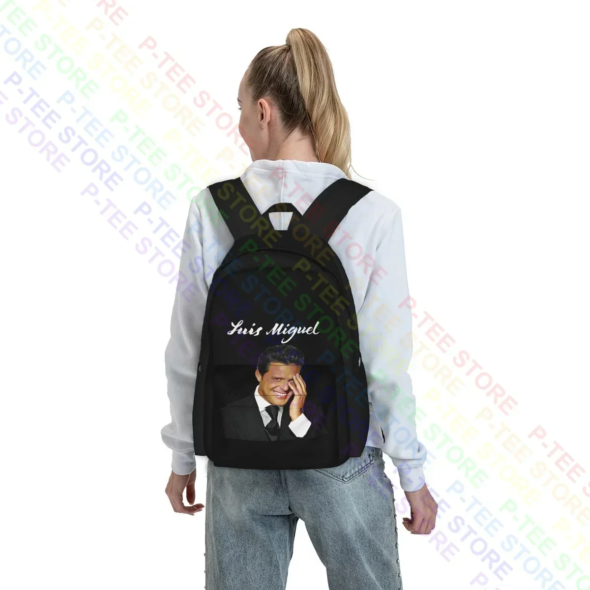 لويس ميغيل المغني يبتسم في جولة حقيبة ظهر ذات سعة كبيرة حقيبة أحذية لطيفة حقيبة الجمباز الملابس حقائب الظهر