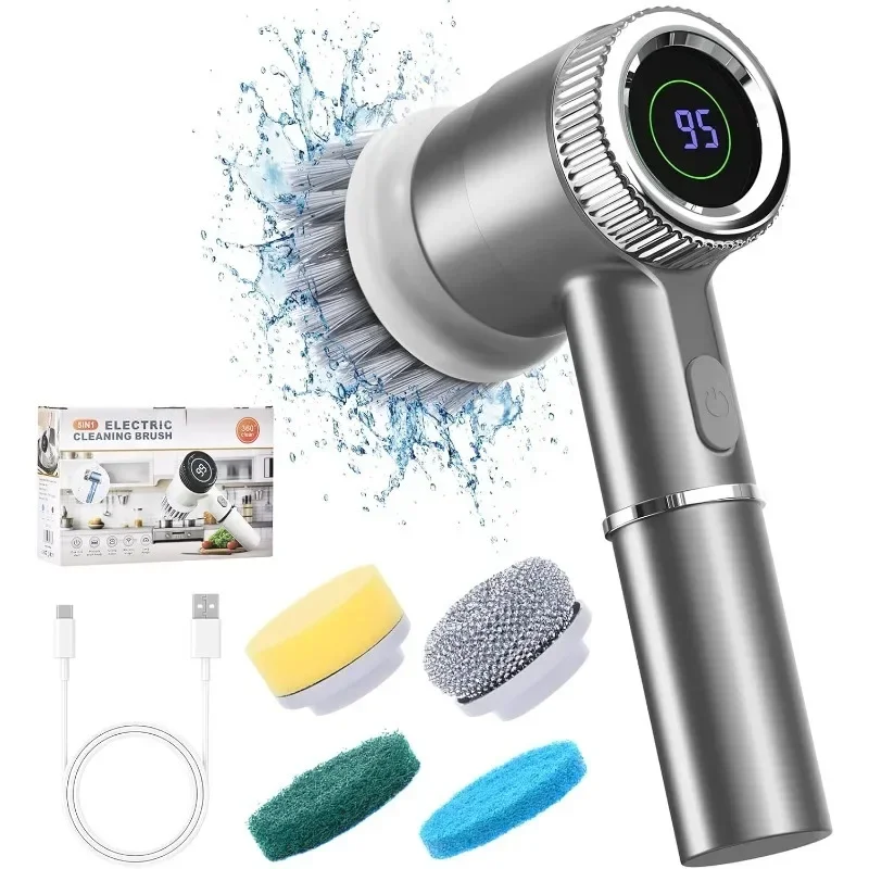 Electric Cleaning Brush With 2000 mAh Battery And Power Spin,Spin Power Scrubber And Waterproof,Suitable For Kitchen,Toilet