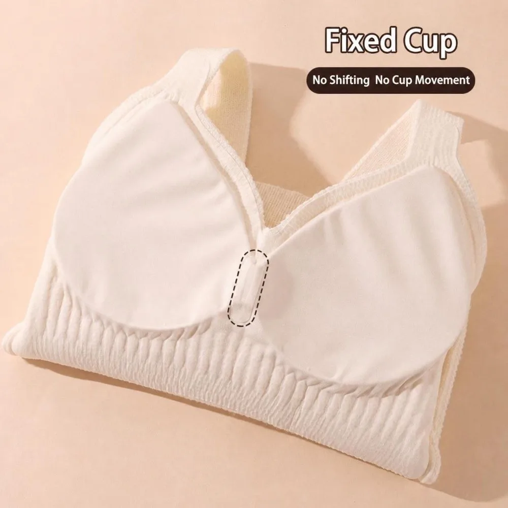 V-Neck Design Thermal Underwear Vest Chest Pad Heat-Generating Knitted Wool Vest Strap Style Thickened Warm Slimming Inner Wear