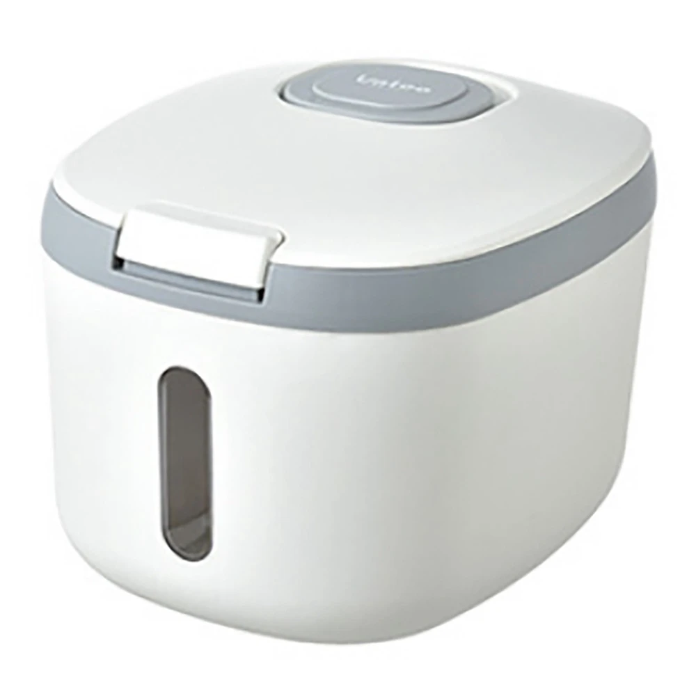 

5Kg Rice Bucket Sealed Rice Dispenser Insect Moisture Proof Sealed Rice Storage Container Grain Storage Box Grey