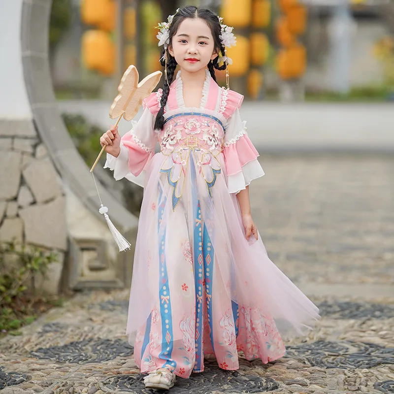 Schattige Kinderen Hanfu Jurken Vintage Chinese Stijl Meisjes Traditionele Hanfu Prinses Jurk Hanfu Cosplay Kostuum Meisje Tang Kleding