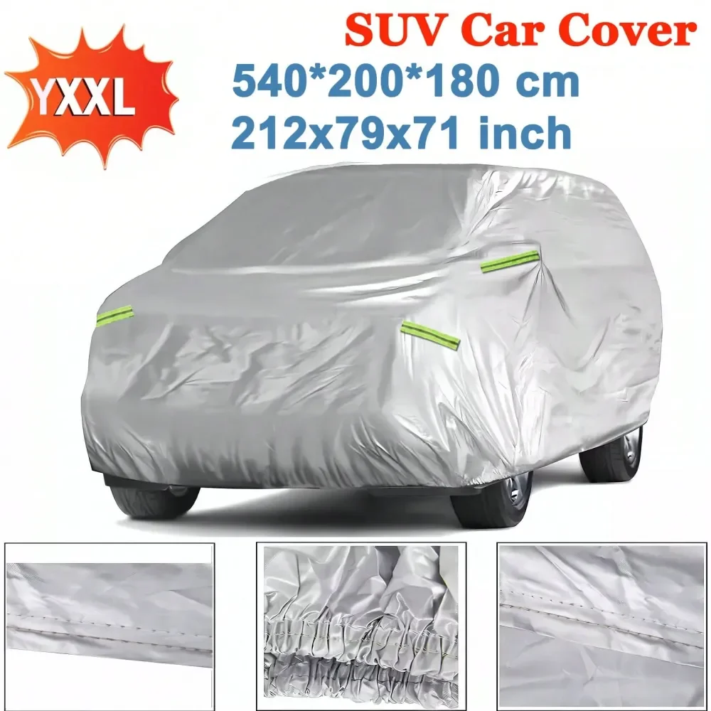 

212*79*71 Inch Universal Fit SUV Car Cover awnings shelters Waterproof, Breathable, UV, Snow, Wind Protection