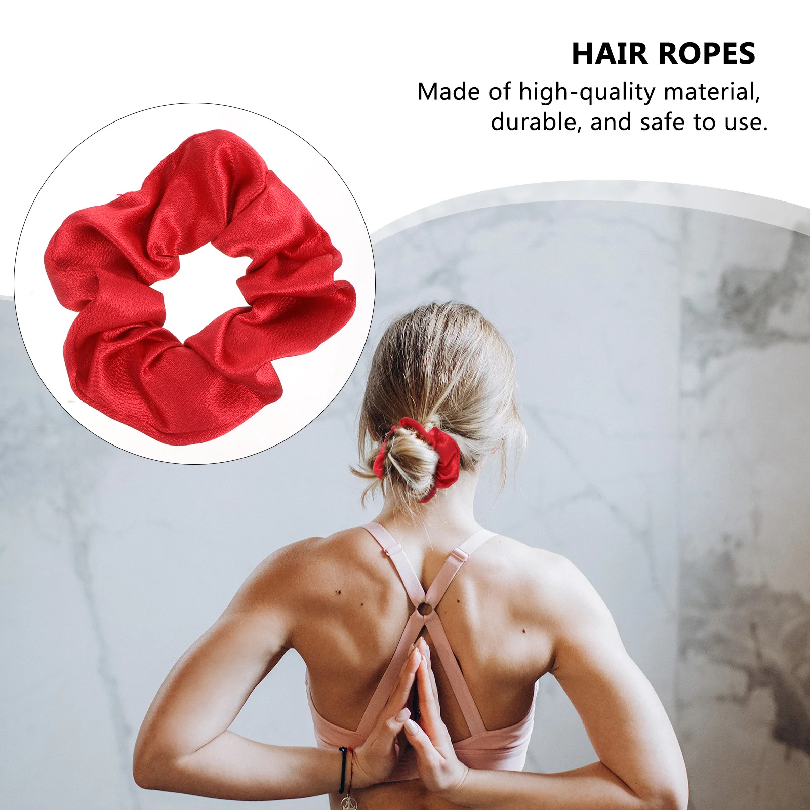 

10pcs Red Hair Circles Christmas Scrunchies Elastic Hair Accessories Women Girls Headdress Durable Practical Silk