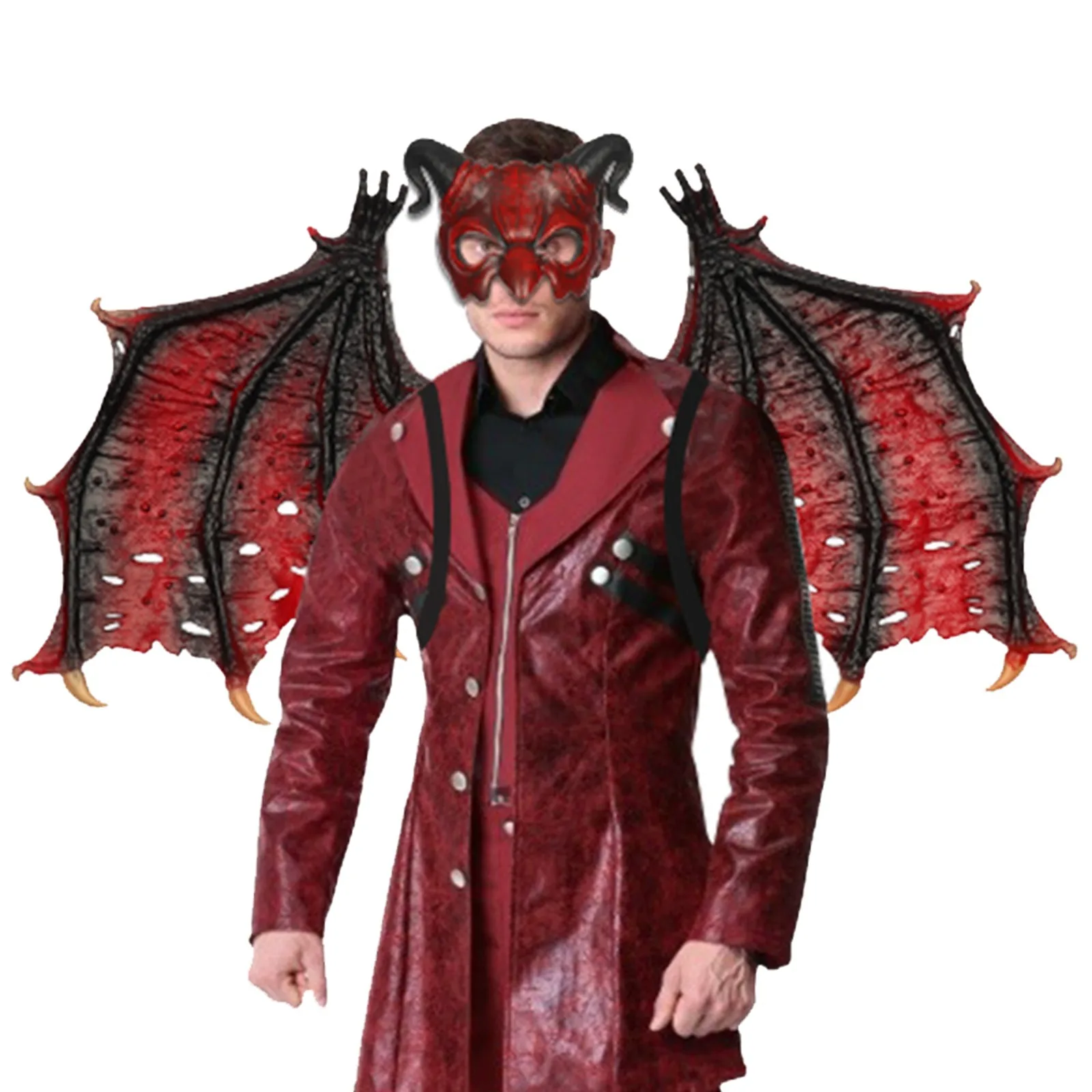 Disfraz de vampiro para hombre y mujer, traje de murciélago para fiesta, club nocturno, Bar, Festival, accesorios de Cosplay de diablo de Halloween, máscara de alas, nuevo