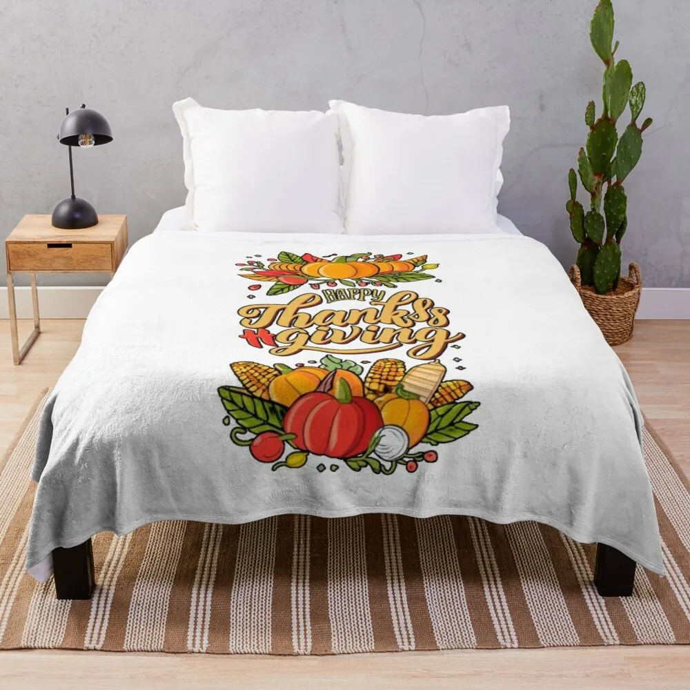 

Happy Thanksgiving Day Throw Blanket Extra Large Throw Decoratives Bed linens Blankets