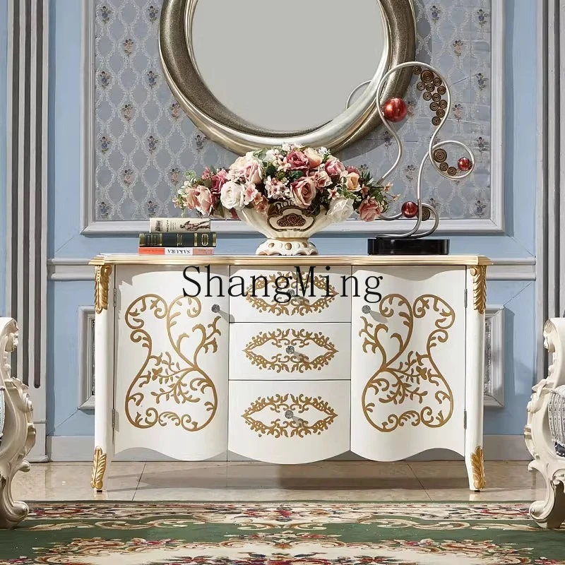 SM neoclassical living room dining side entrance entrance cabinet retro storage decoration sofa side cabinet