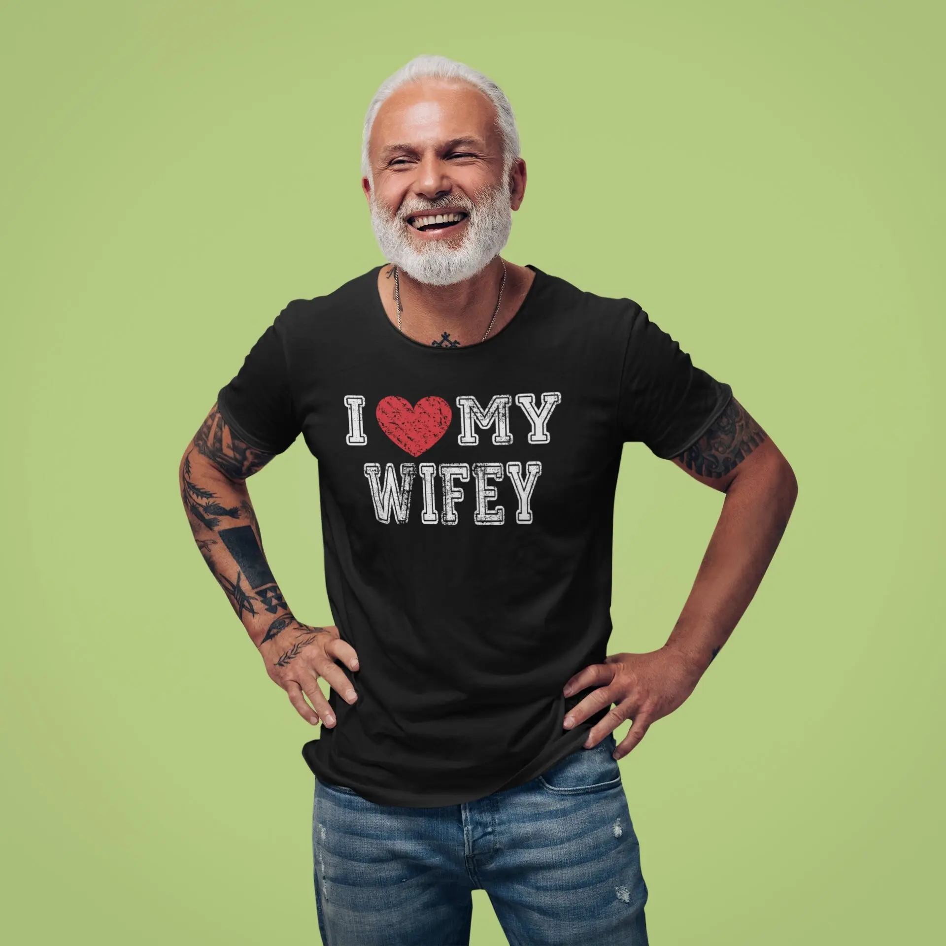 Mens Valentine'S Day T Shirt I Love My Wife From For Hubby Husband Anniversary S Him Men