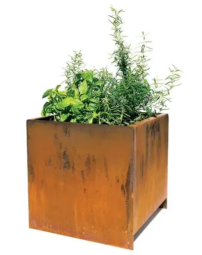 Gardening Tools Flower Pots Rusty Steel Custom Shape Planter Pots