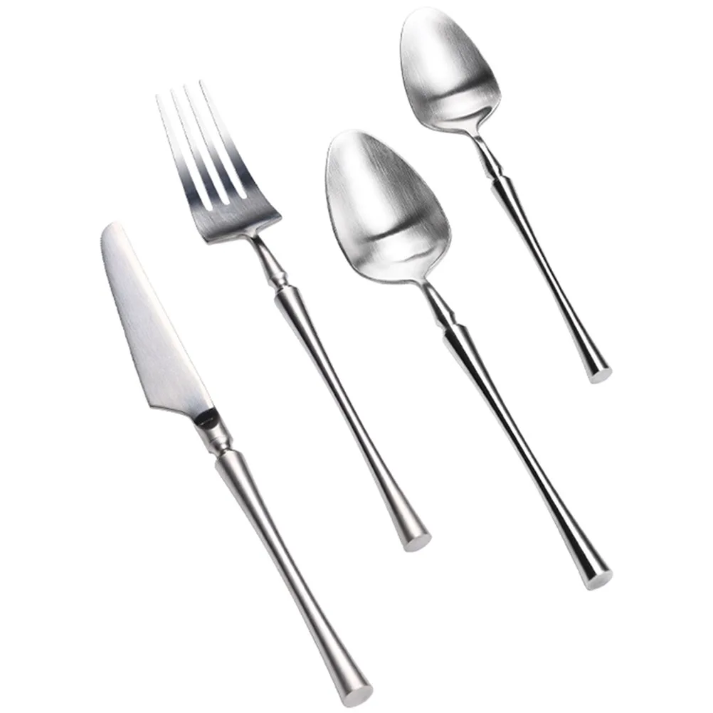 

1Set Stainless Steel Cutlery Thickened Dinnerware Steak Fork Spoon Knife Modern Kitchen Supplies Set Fork Cutter Spoon