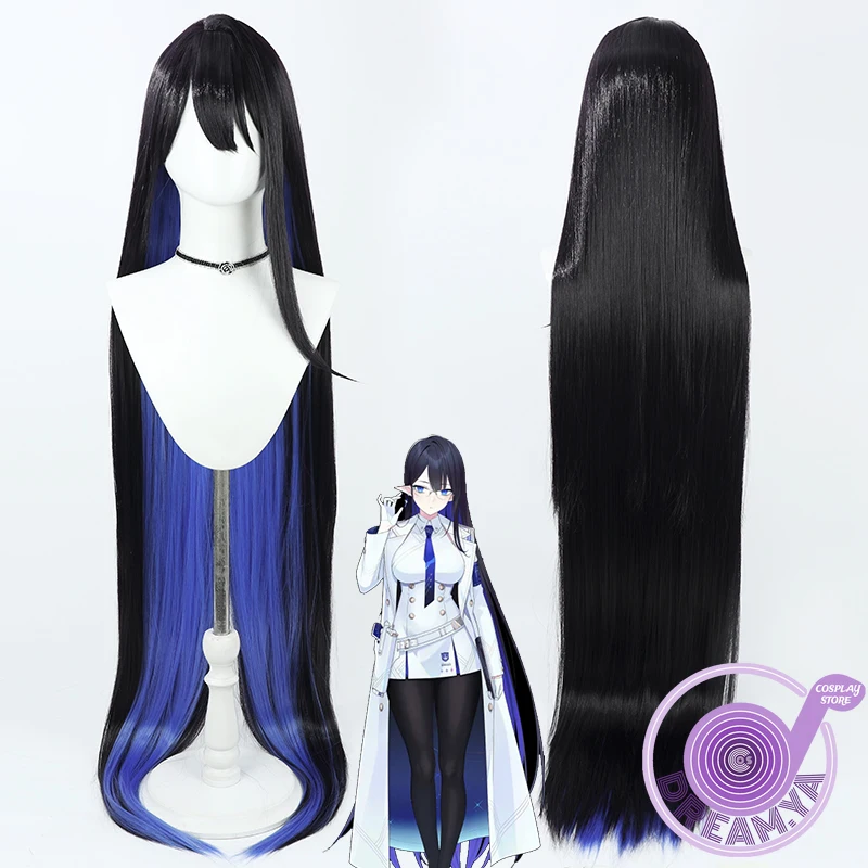 

Nanagami Rin Cosplay Wig Blue Archive Black Purple Mixed Long 130cm Heat Resistant Synthetic Hair Halloween Party + Free Wig Cap