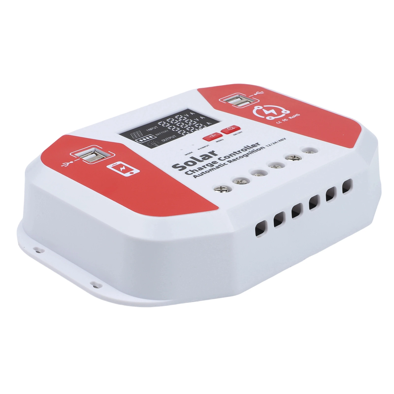 For Off-grid Camping 60A Solar Controller 3-Stage Charging Auto Recognition Solar Controller Automatic Voltage Recognition