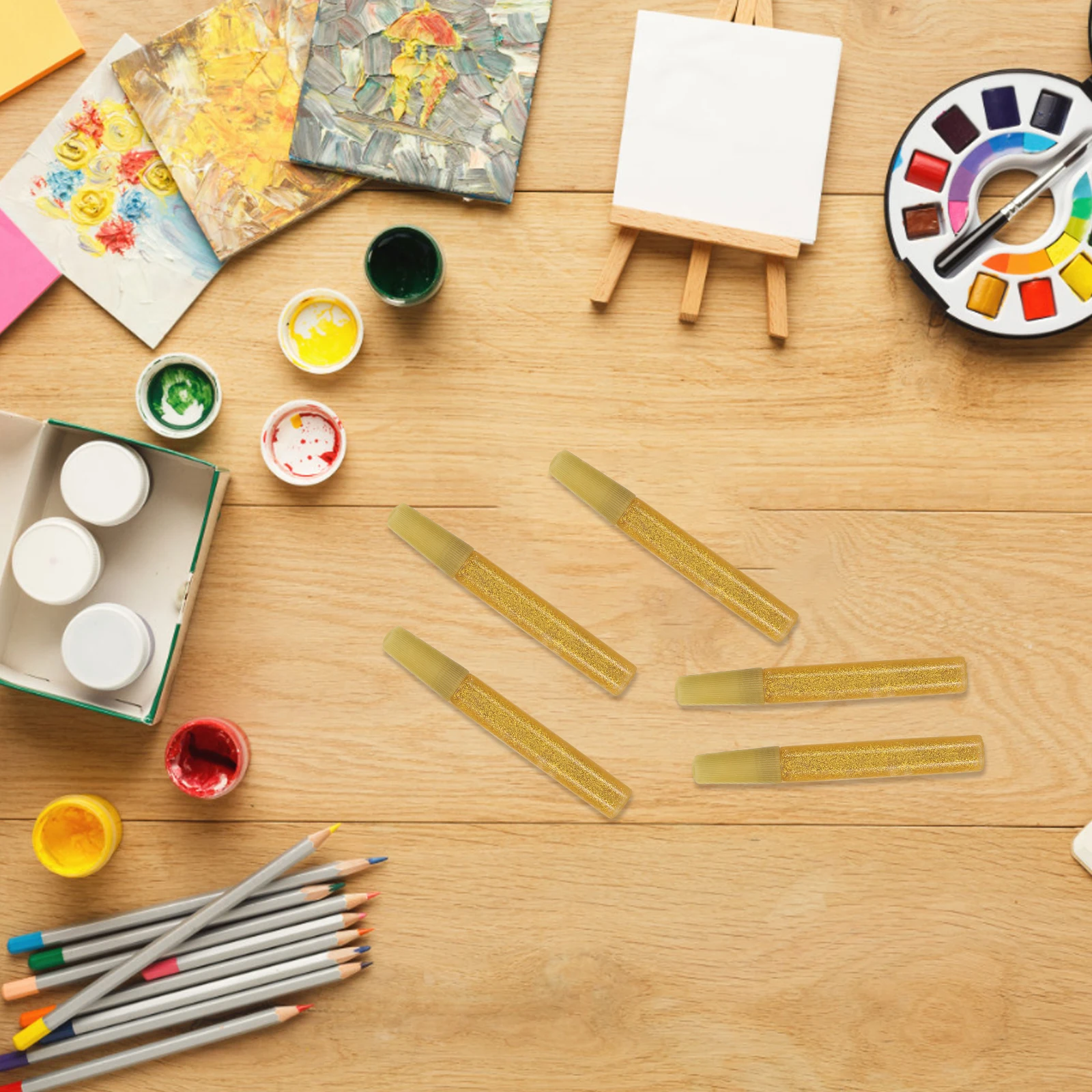 

50Pcs Gold Children Art Powder Glue Pens Glitter Glue Sticks for Kids Crafting Multipurpose Art Supply Drawing Fun
