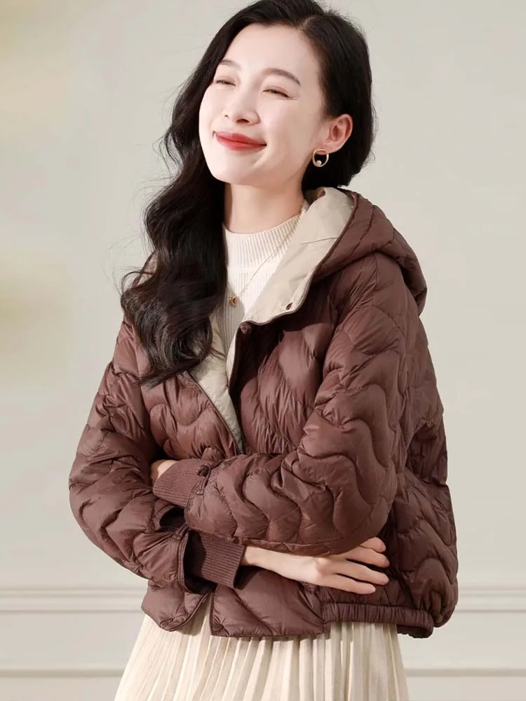 Novo design irregular acolchoado jaqueta com capuz 2025 outono inverno oversize curto puffer casaco quente de alta qualidade inkeo dj535