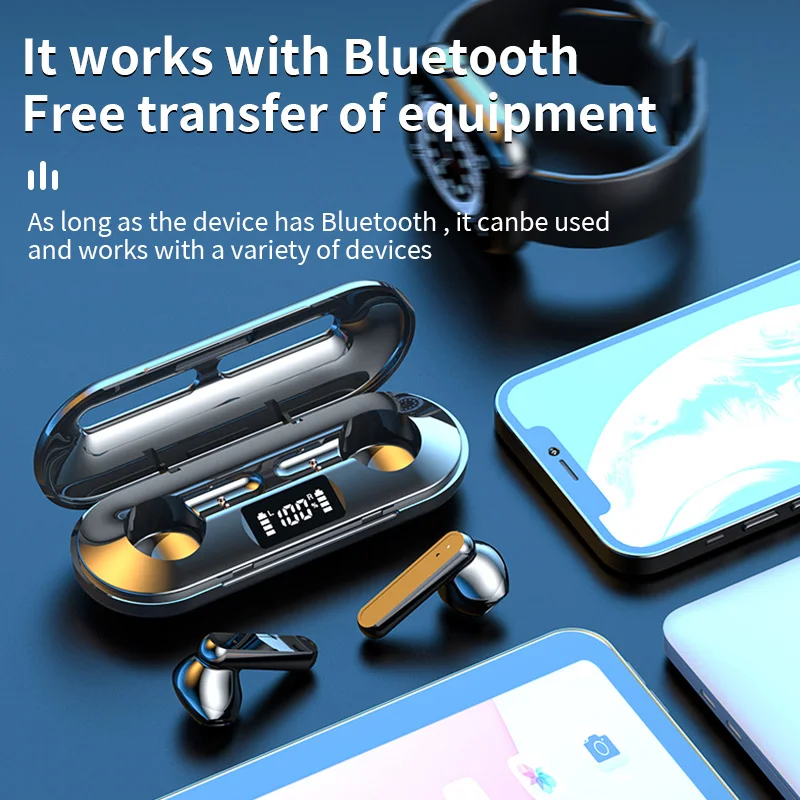 TWS earbuds wireless earphones BT V5.3 Noise reduction Sports gaming headphones for iOS Android Smartphones