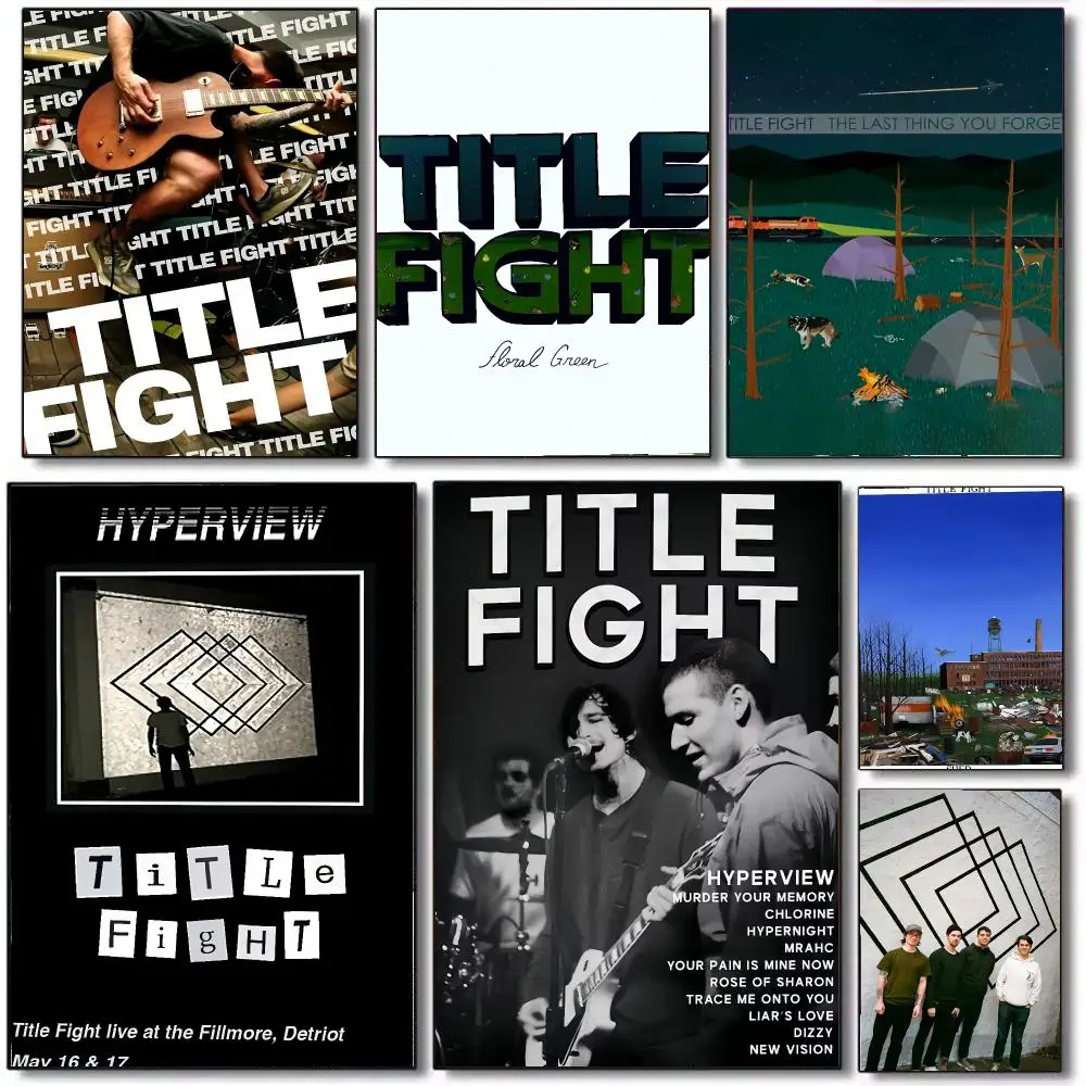 Band T-Title Fight Poster Wall Art Printed Decor Sticker Stylish Home Gift for Living Room Bedroom Corridor Cafe