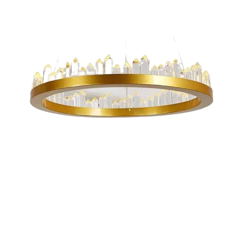 

Creative light luxury rectangular round iceberg crystal lamp, home building materials lamps, lighting chandeliers